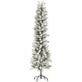 Pre-Lit Snow-Flocked Pencil Christmas Tree