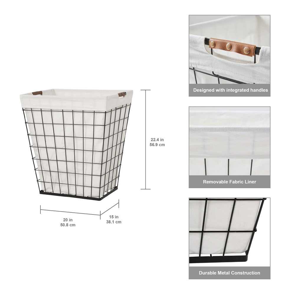 Laundry Hamper with Removable Liner for Bedroom or Bathroom