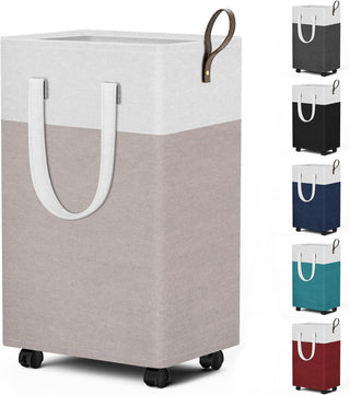 Collapsible Rolling Laundry Hamper with Wheels for Bedroom and Bathroom