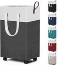 Collapsible Rolling Laundry Hamper with Handle and Wheels