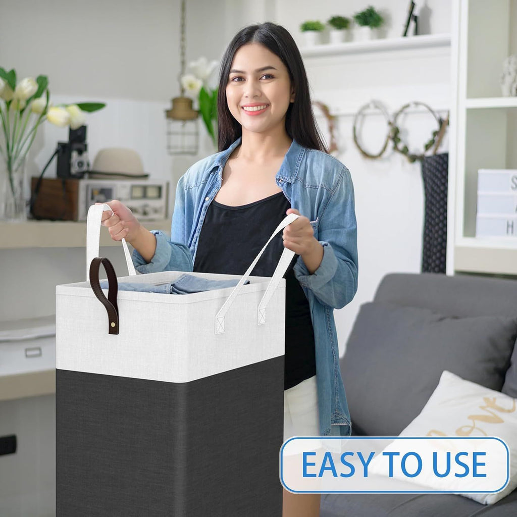 Collapsible Rolling Laundry Hamper with Handle and Wheels