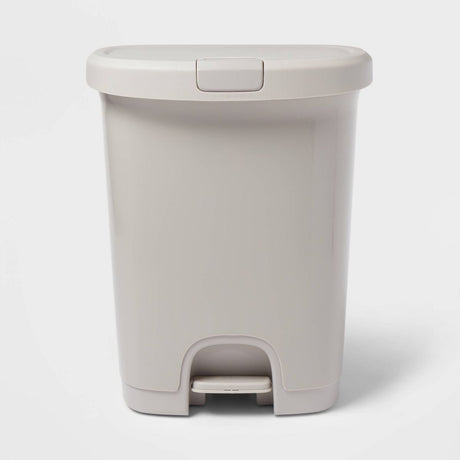 Step Trash Can with Locking Lid – 7.7 Gallon Hands-Free Waste Bin