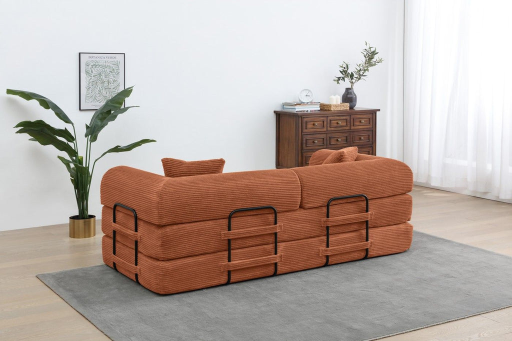 77.9'' Convertible Folding Sofa Bed – 4-in-1 Modular Floor Couch, Corduroy Small Cloud Couch, Compre