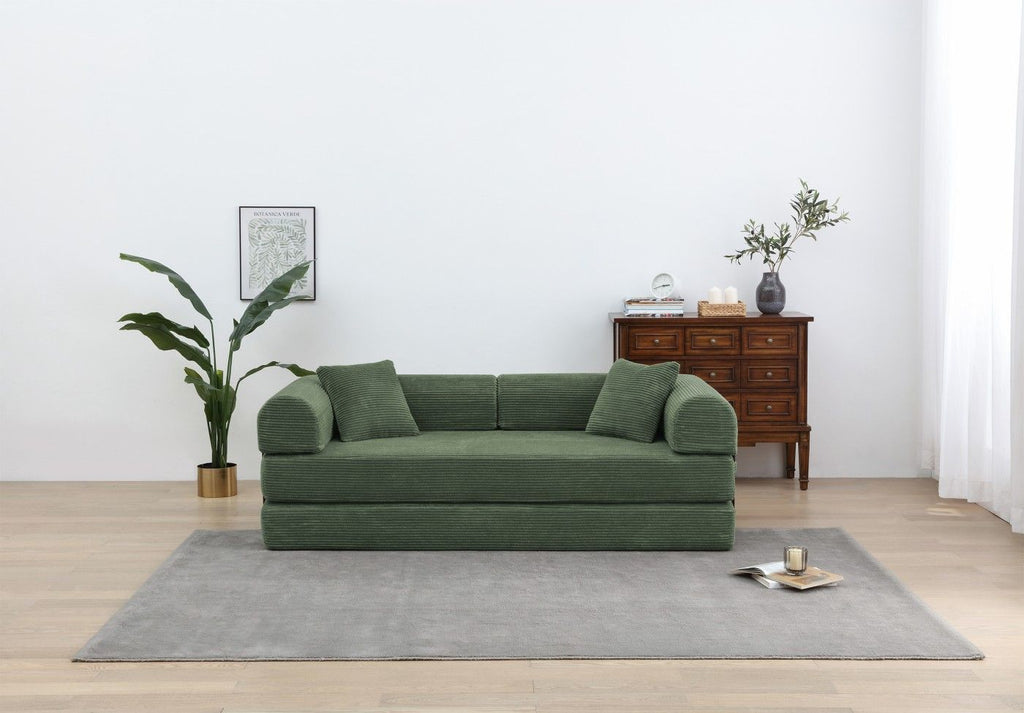 77.9'' Convertible Folding Sofa Bed – 4-in-1 Modular Floor Couch, Corduroy Small Cloud Couch, Compre