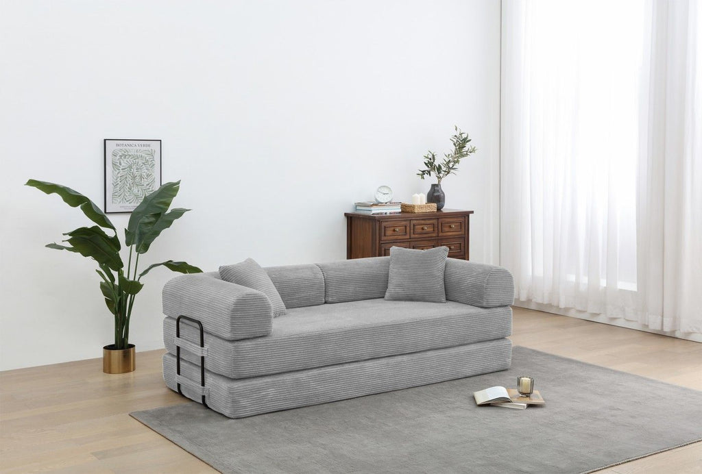 77.9'' Convertible Folding Sofa Bed – 4-in-1 Modular Floor Couch, Corduroy Small Cloud Couch, Compre