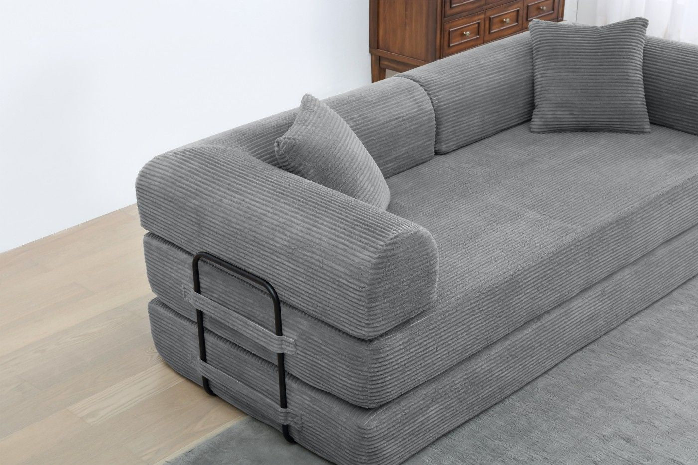 77.9'' Convertible Folding Sofa Bed – 4-in-1 Modular Floor Couch, Corduroy Small Cloud Couch, Compre