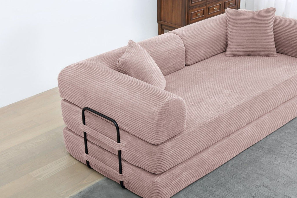 77.9'' Convertible Folding Sofa Bed – 4-in-1 Modular Floor Couch, Corduroy Small Cloud Couch, Compre