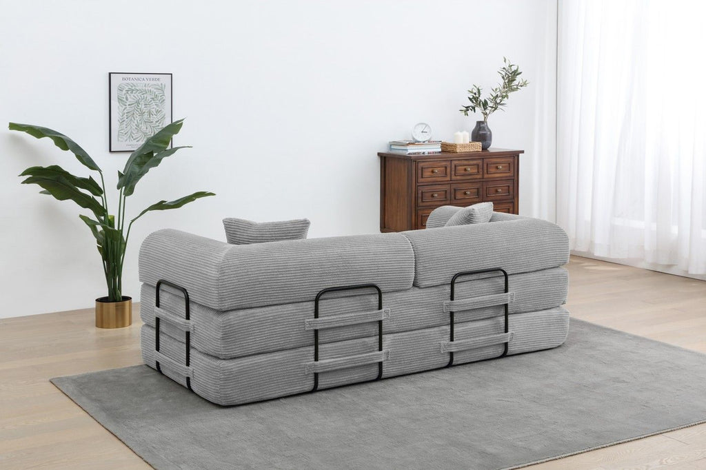 77.9'' Convertible Folding Sofa Bed – 4-in-1 Modular Floor Couch, Corduroy Small Cloud Couch, Compre