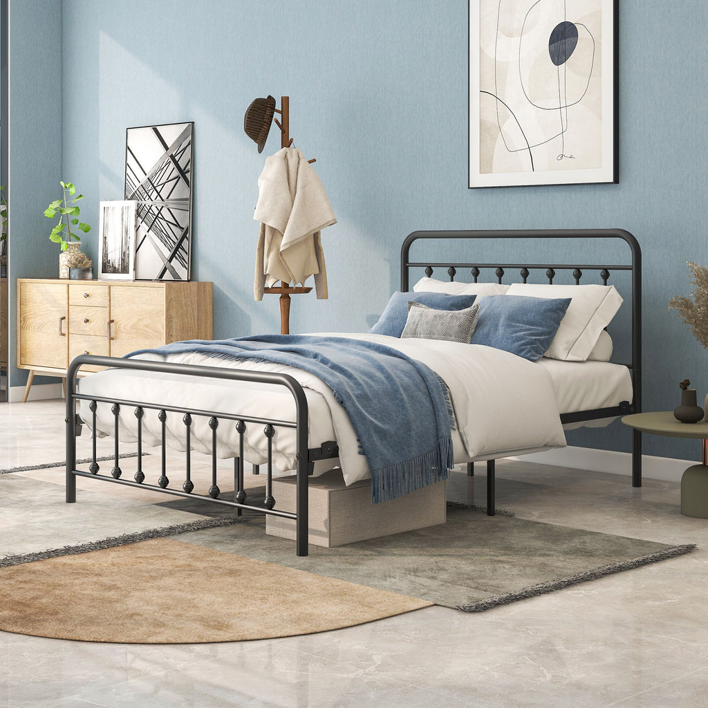 Victorian-Style Platform Bed with Under-Bed Storage