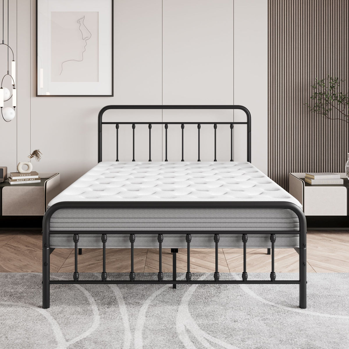 Victorian-Style Platform Bed with Under-Bed Storage