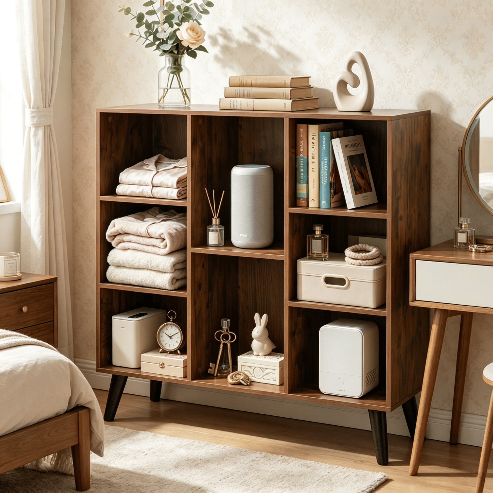 Raised-Leg Cube Bookcase with Mixed Compartments