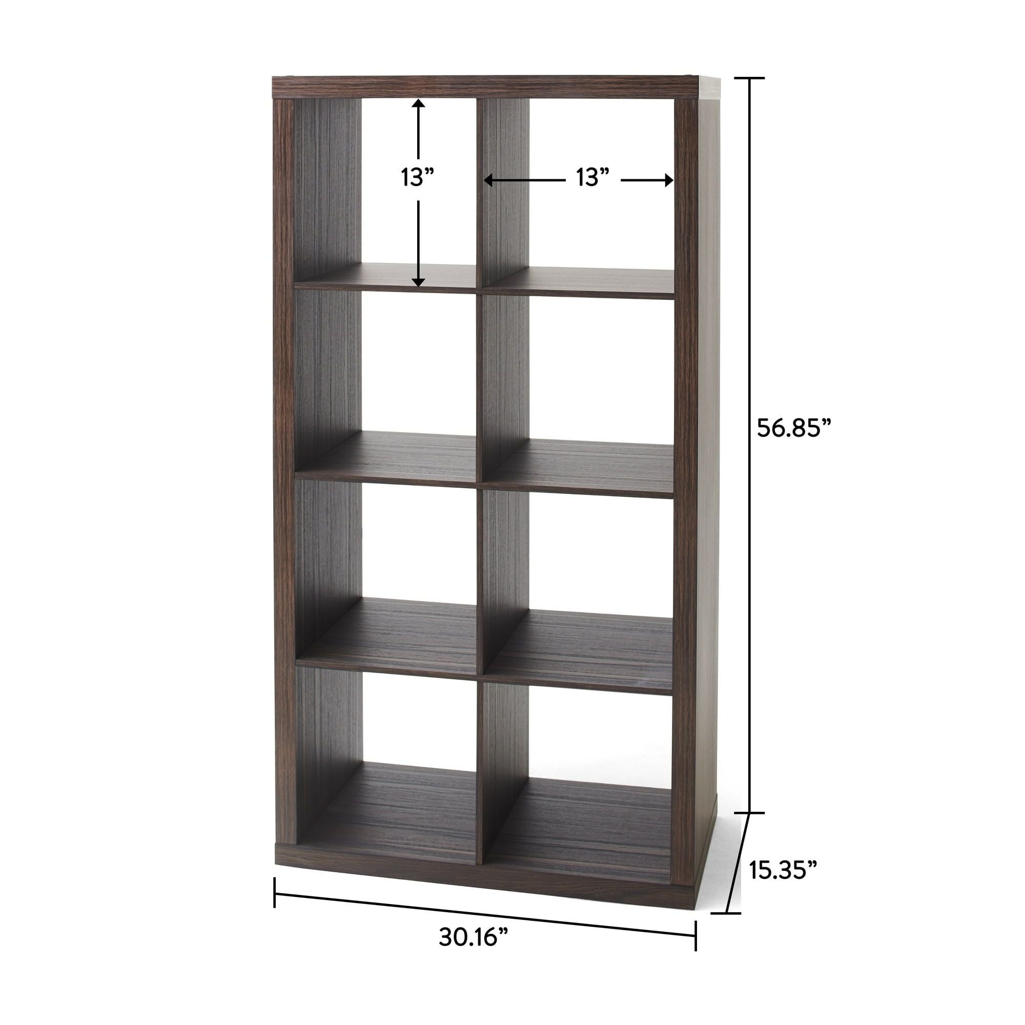 Tobacco Oak Eight-Cube Organizer with Flexible Placement
