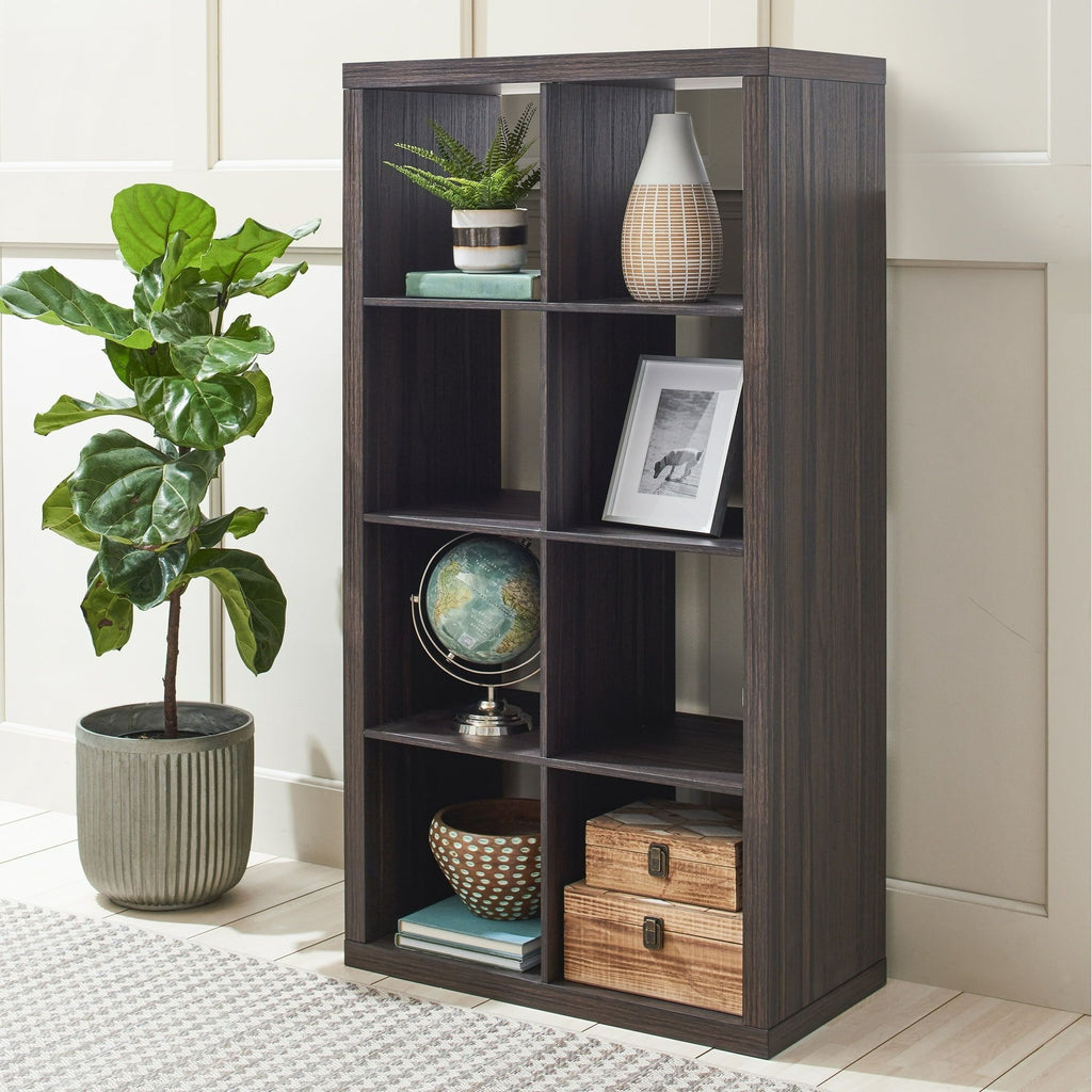 Tobacco Oak Eight-Cube Organizer with Flexible Placement