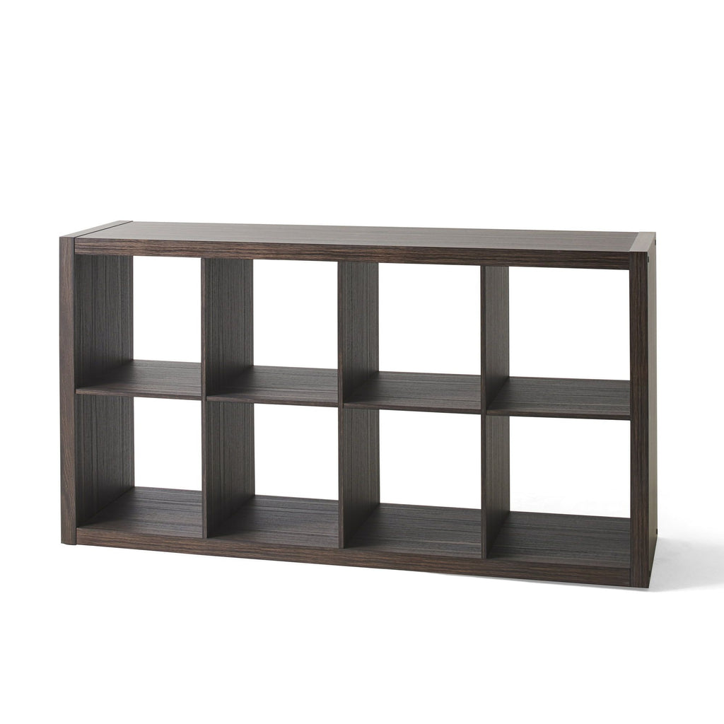 Tobacco Oak Eight-Cube Organizer with Flexible Placement