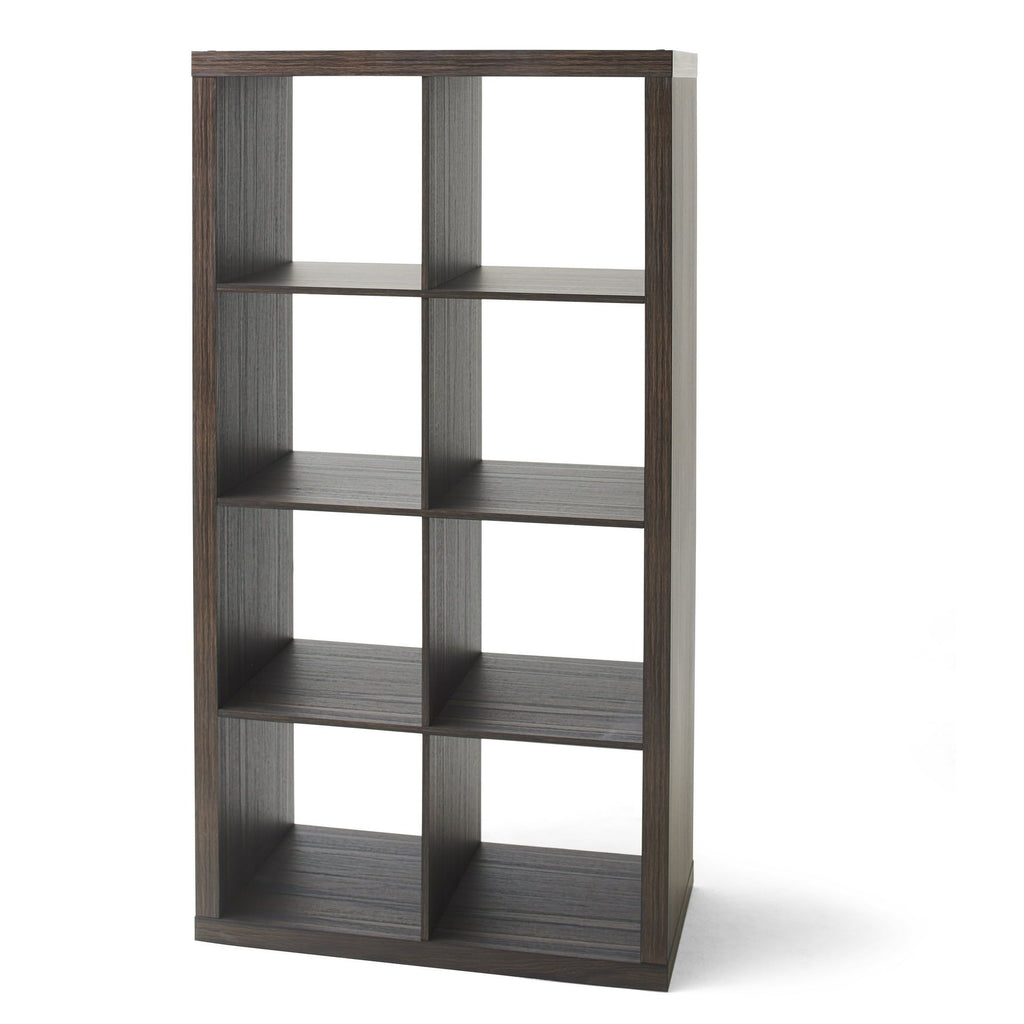 Tobacco Oak Eight-Cube Organizer with Flexible Placement