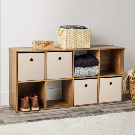 8 Cube Storage Organizer, Warm Walnut