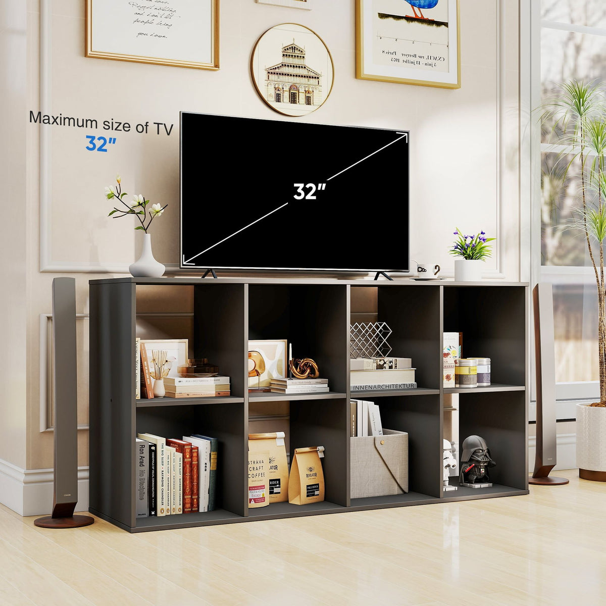 Modern 8-Cube Organizer with Removable Back Panels