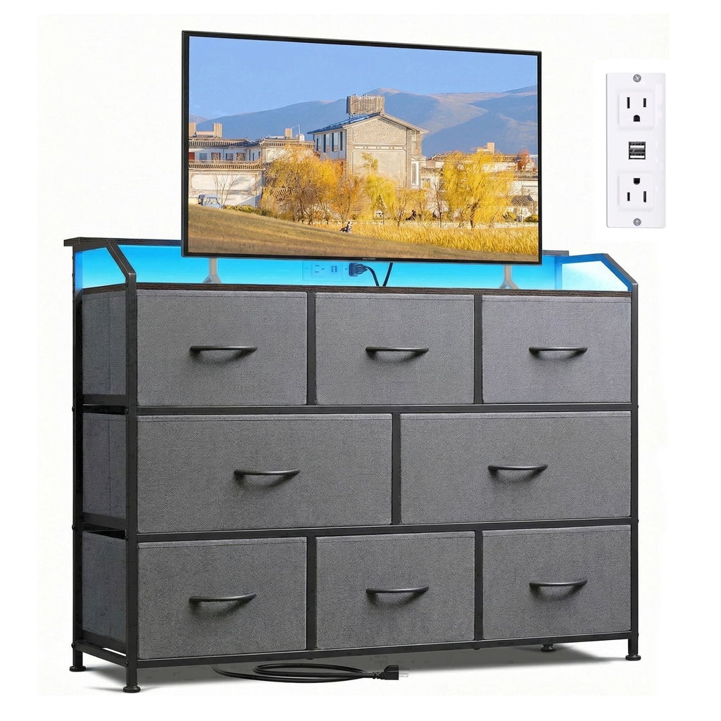 LED-Lit Dresser and Entertainment TV Stand