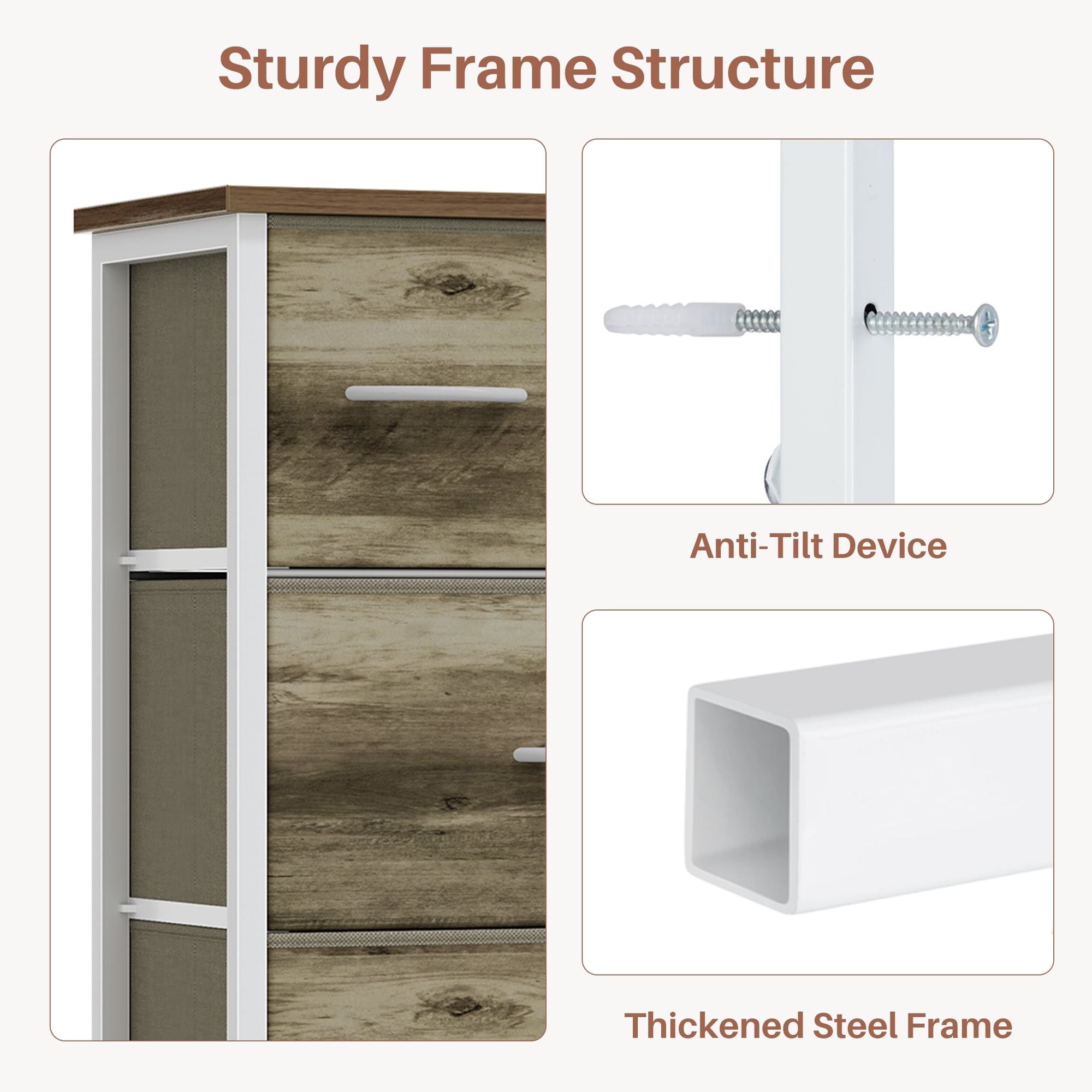 Eight-Drawer Cabinet with Open Display Shelves