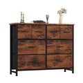 Rust Fabric Drawer Cabinet with Open Shelves
