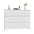 8-Drawer Fabric Storage Cabinet with Open Shelves for Bedroom or Living Room