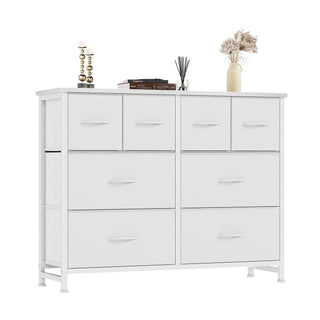 8-Drawer Fabric Storage Cabinet with Open Shelves for Bedroom or Living Room