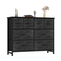 Fabric Drawer Cabinet with Open Shelving