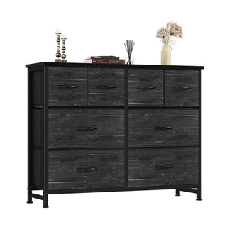 Fabric Drawer Cabinet with Open Shelving
