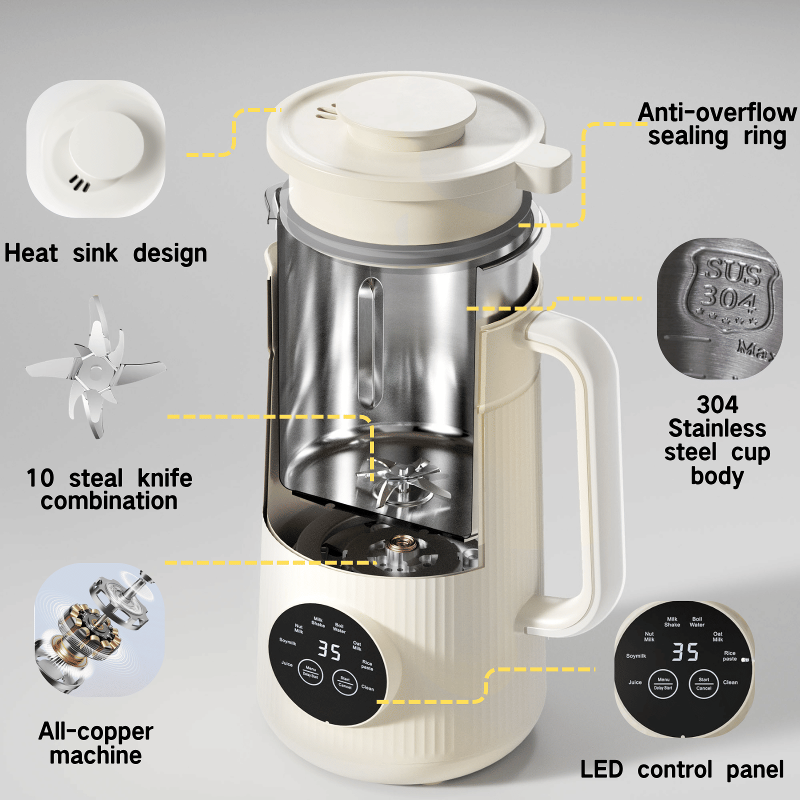 8-in-1 Automatic Nut Milk Maker – Make Plant-Based Beverages at Home