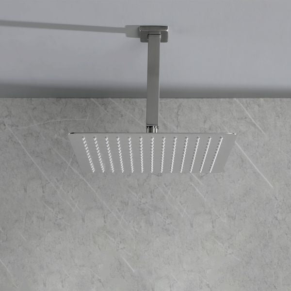 8- Square Rainfall Shower Head with Self-Cleaning Nozzles
