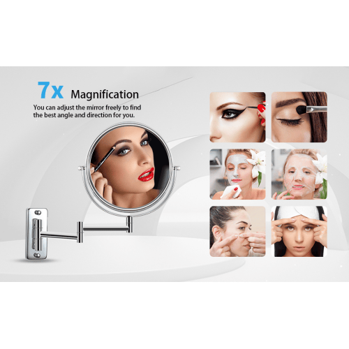 Wall-Mounted Vanity Mirror with Dual Magnification