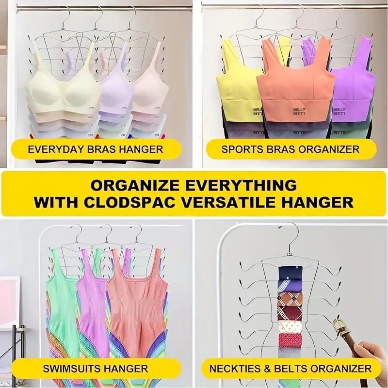 8-Layer Space-Saving Stainless Steel Underwear & Bra Hanger