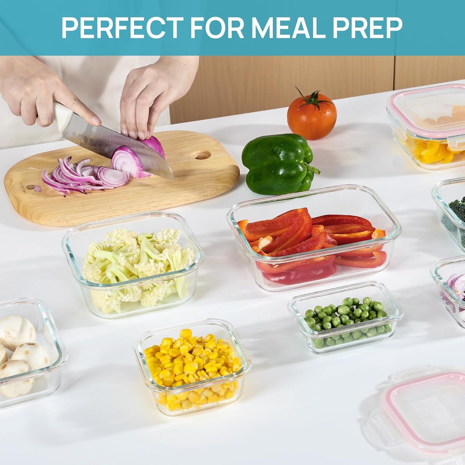 8-Pack Glass Food Storage Containers with Airtight Lids