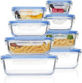 8 Pack Glass Food Storage Containers with Airtight Lids - Meal Prep