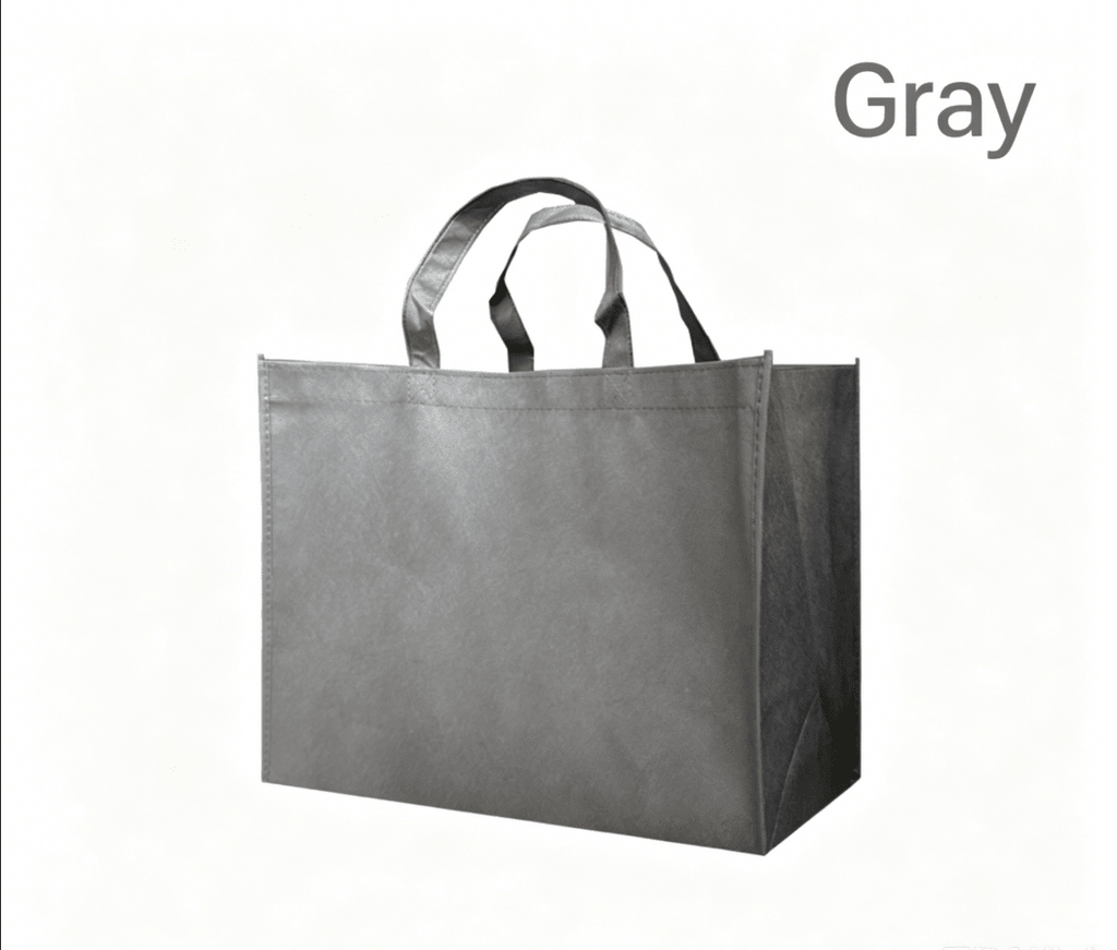 8 Pack Reusable Non-Woven Grocery Tote Bags - grey