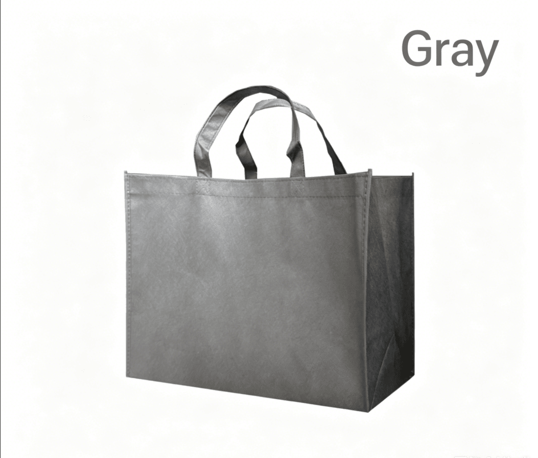 8 Pack Reusable Non-Woven Grocery Tote Bags - grey