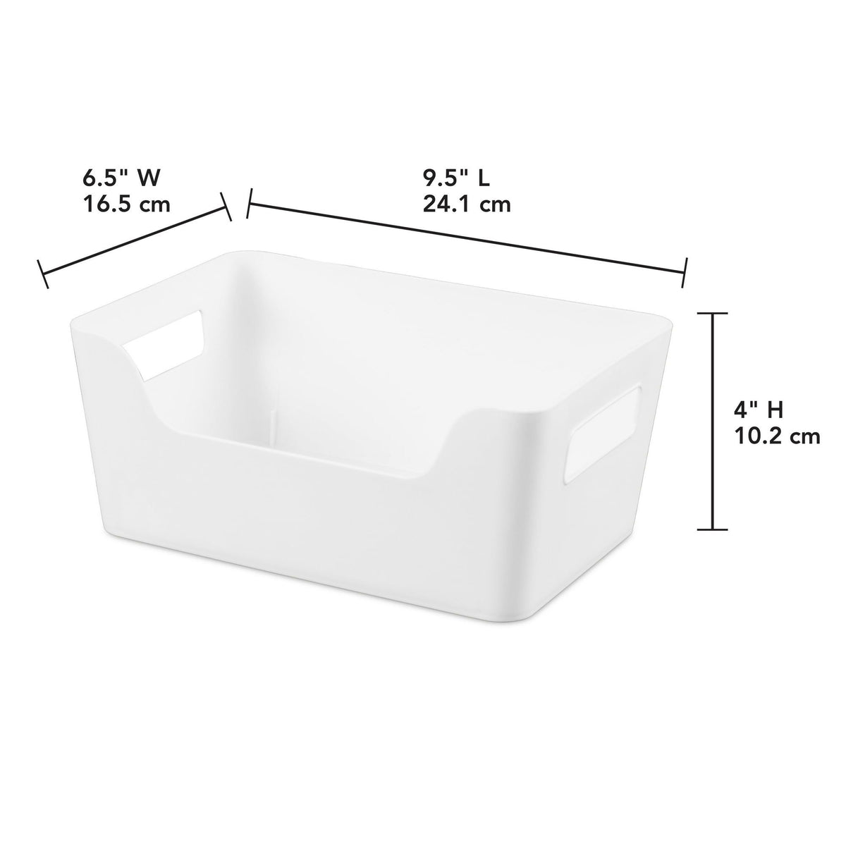 White Easy Access Storage Bins with Scoop Fronts