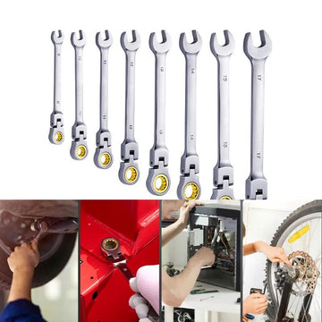 Metric Ratcheting Wrench Set with Roll-Up Pouch