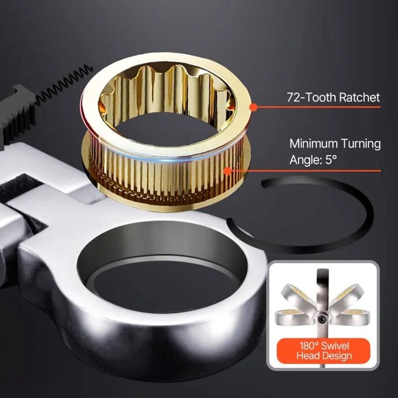 Metric Ratcheting Wrench Set with Roll-Up Pouch