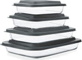8-Piece Borosilicate Glass Baking Dish Set with Tight-Fitting Lids