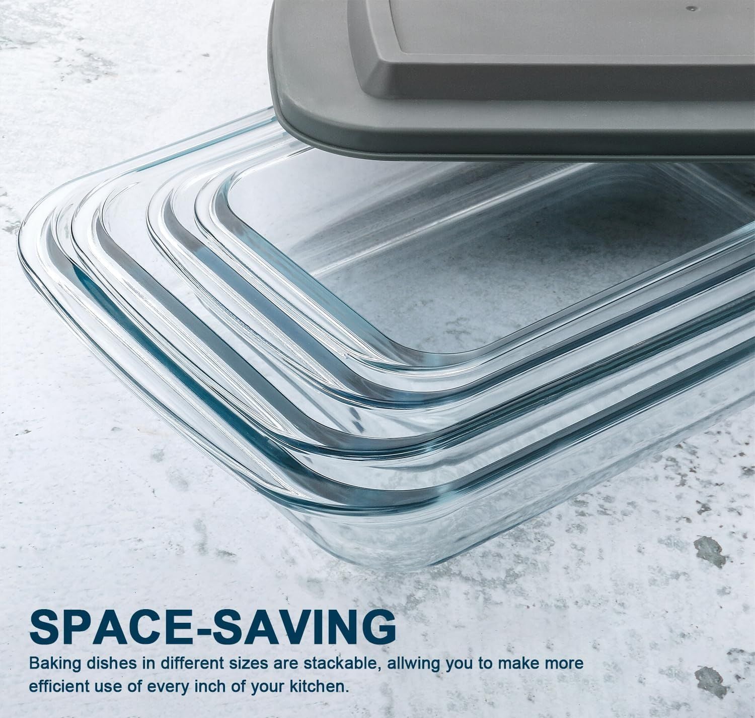 8-Piece Borosilicate Glass Baking Dish Set with Tight-Fitting Lids