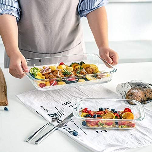 8-Piece Borosilicate Glass Baking Dish Set with Tight-Fitting Lids