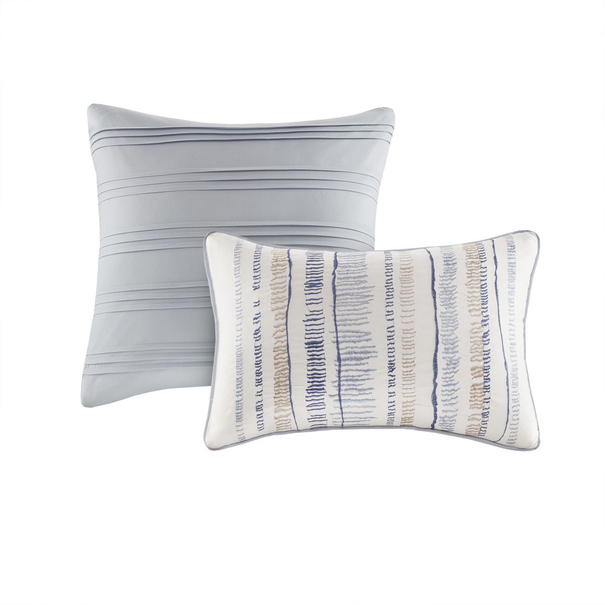 Blue Watercolor Stripe Comforter and Quilt Collection