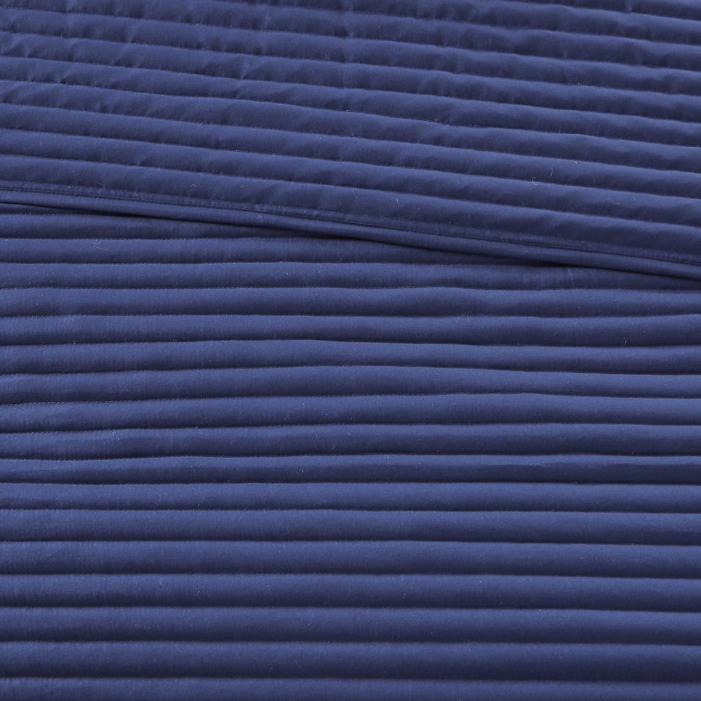 Blue Watercolor Stripe Comforter and Quilt Collection