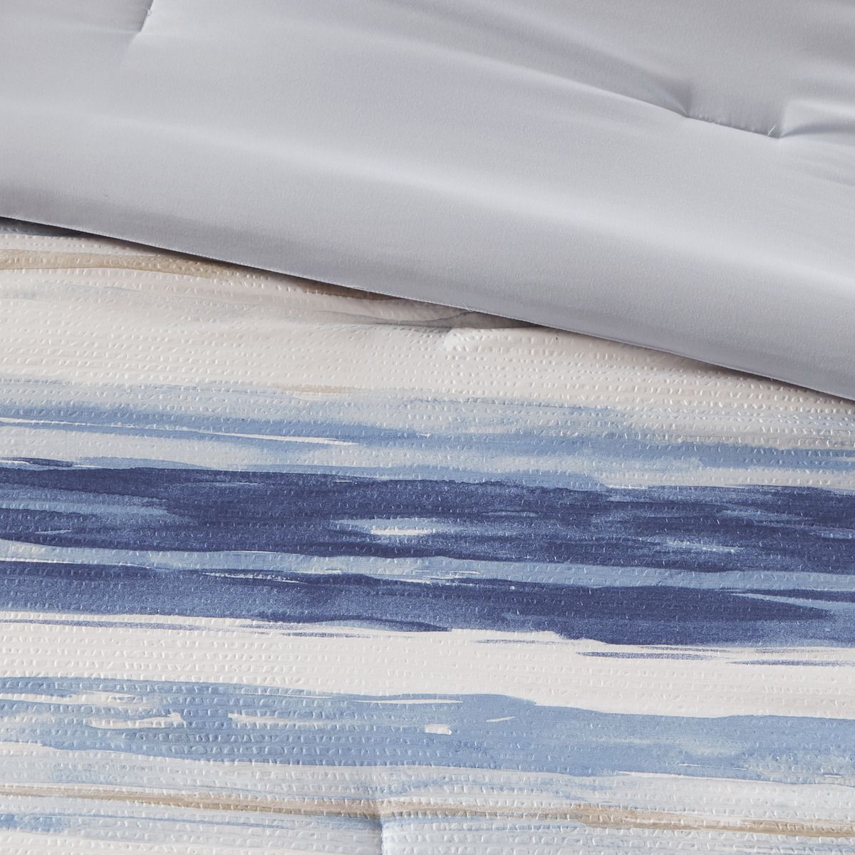 Blue Watercolor Stripe Comforter and Quilt Collection