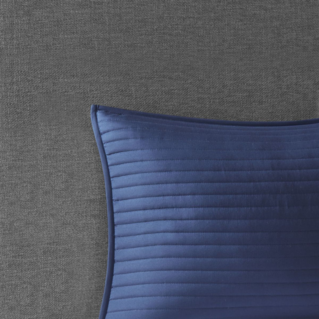 Blue Watercolor Stripe Comforter and Quilt Collection