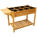 Elevated Garden Bed with Eight Grow Grids and Folding Ledge