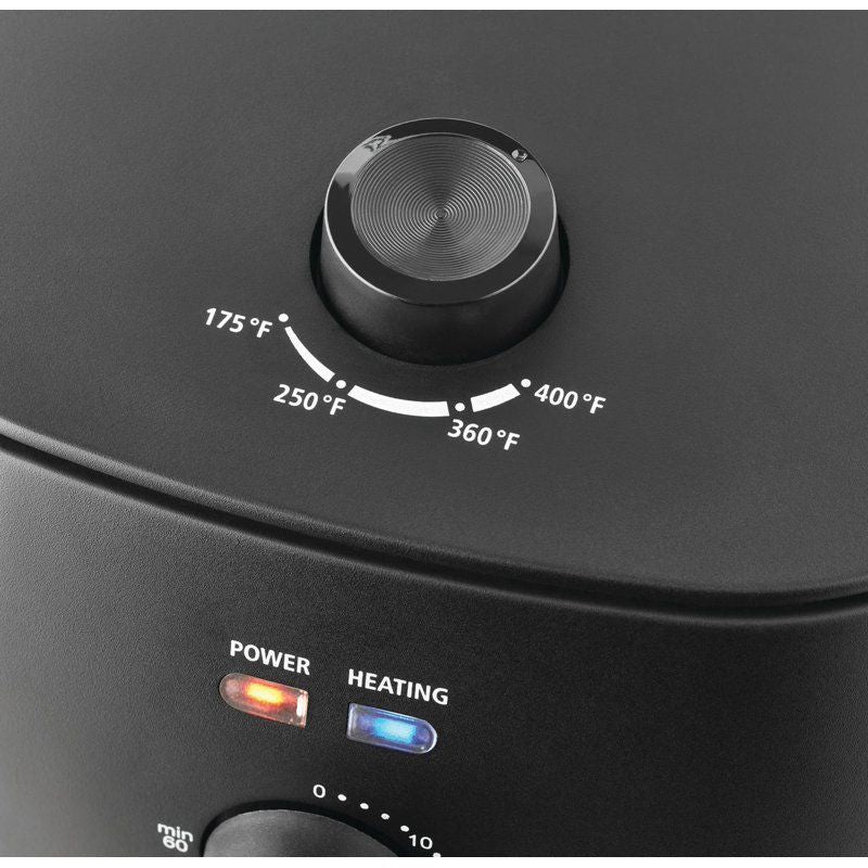 Compact Black Air Fryer with Presets and Auto Shutoff