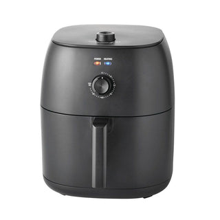 Compact Black Air Fryer with Presets and Auto Shutoff