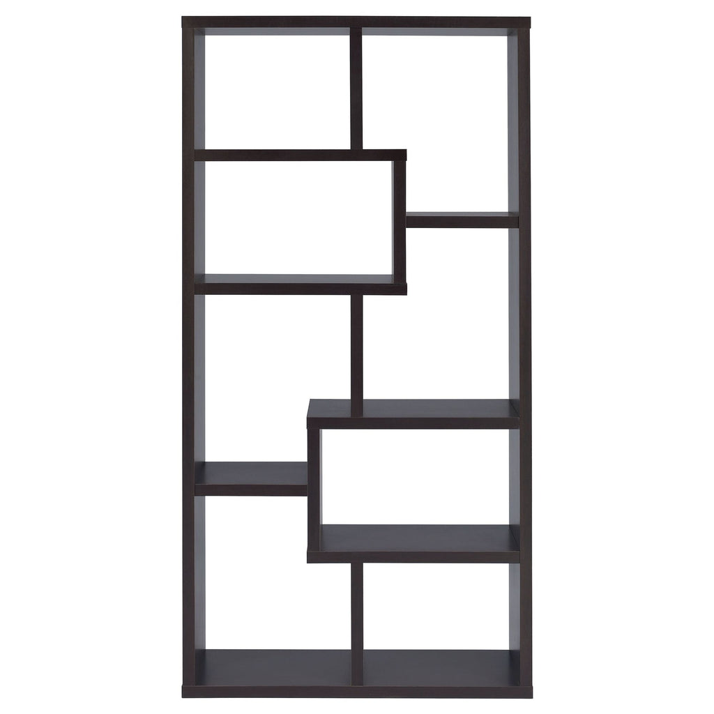 Geometric 10-Shelf Bookcase with Captivating Display